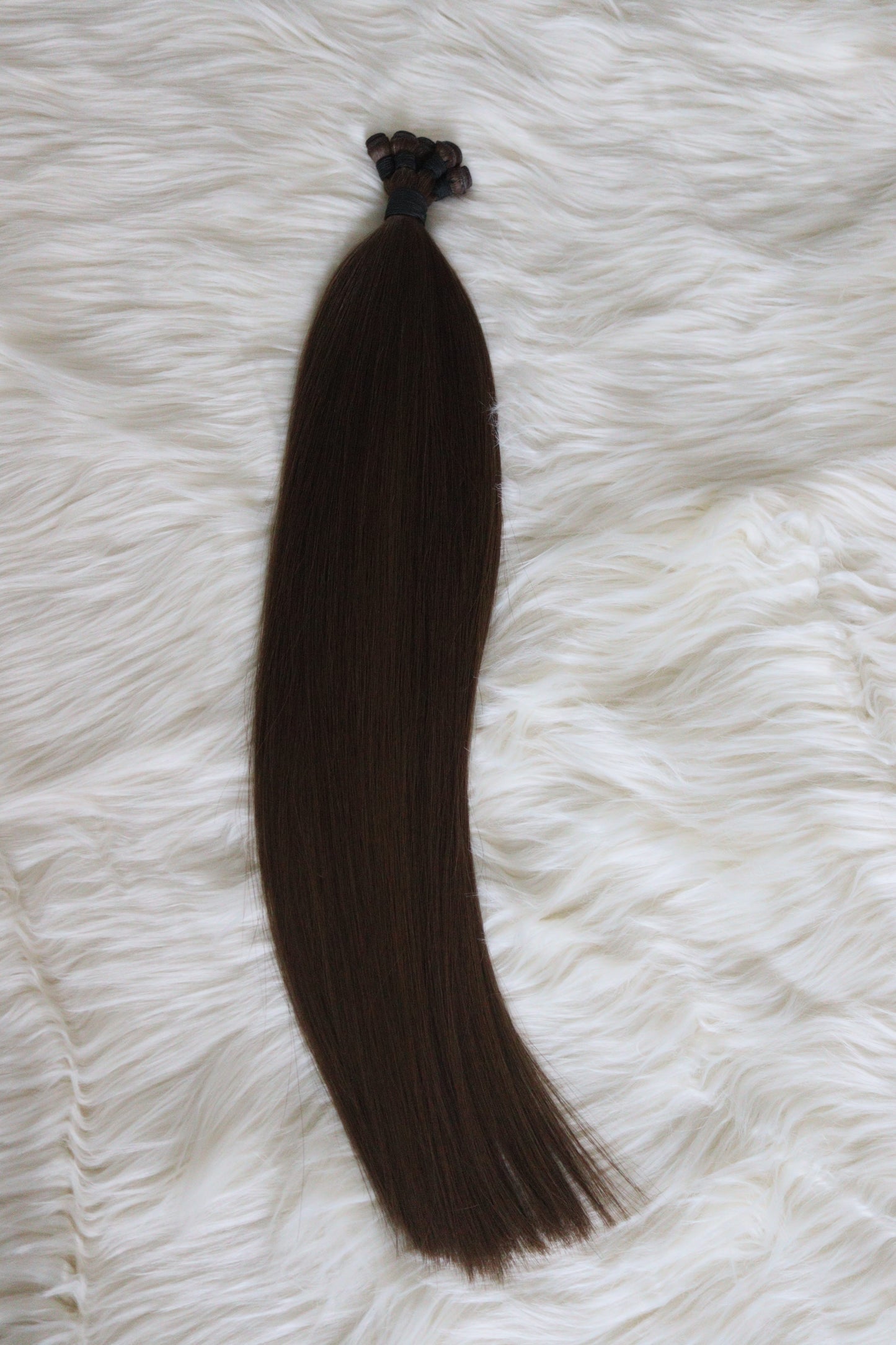 Dark Brown Hand Tied Weft 22"