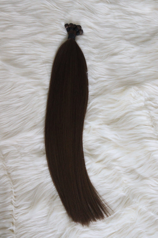 Dark Brown Hand Tied Weft 22"